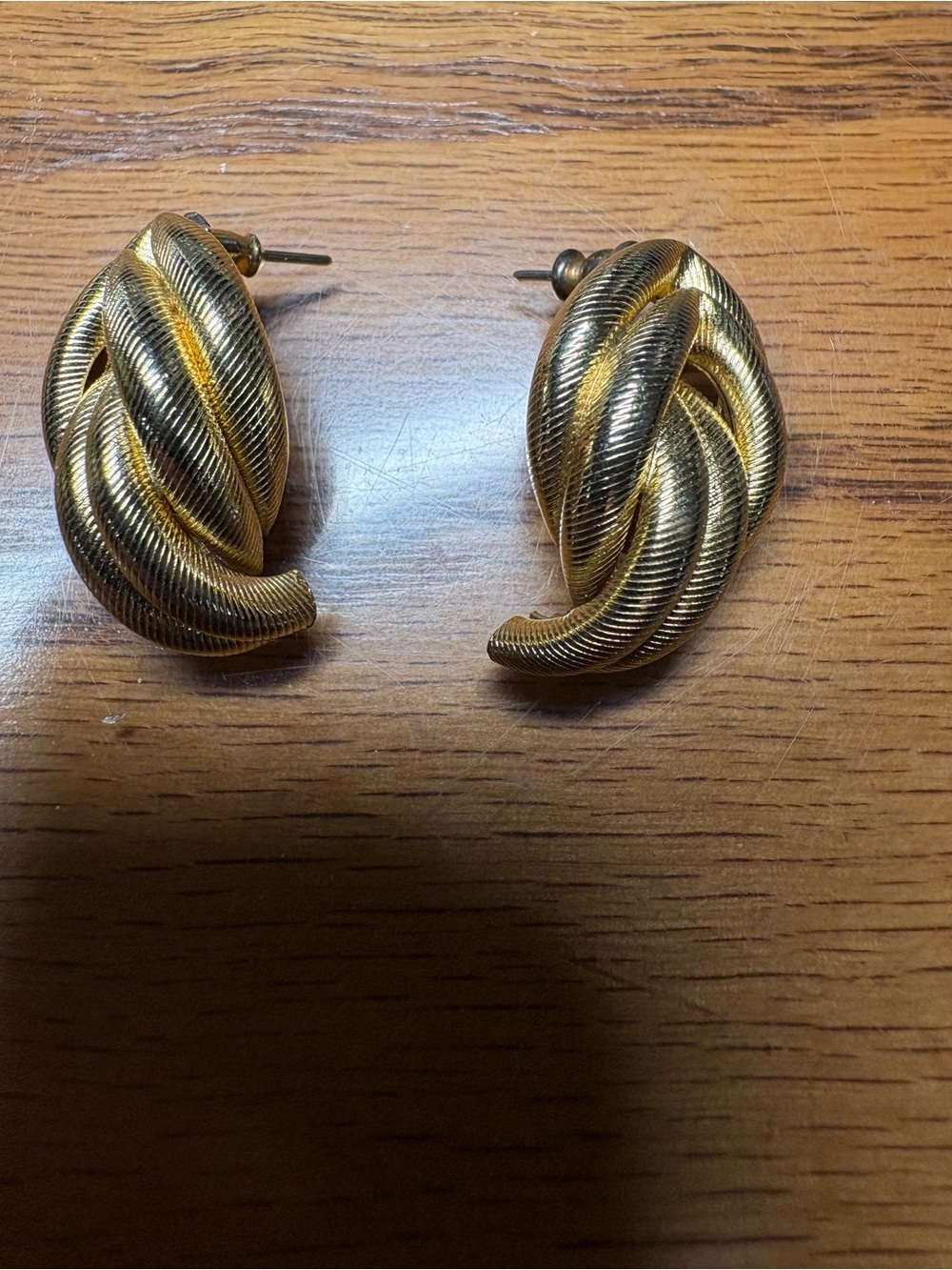Classic Gold-Tone Twisted Hoop Earrings - Women Jewelry